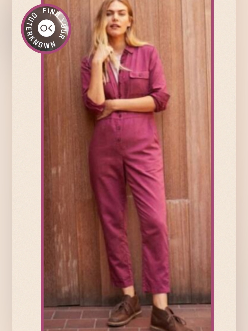 Outerknown S.E.A. Suit Jumpsuit Wine Red Organic Cotton Linen Utility Coverall